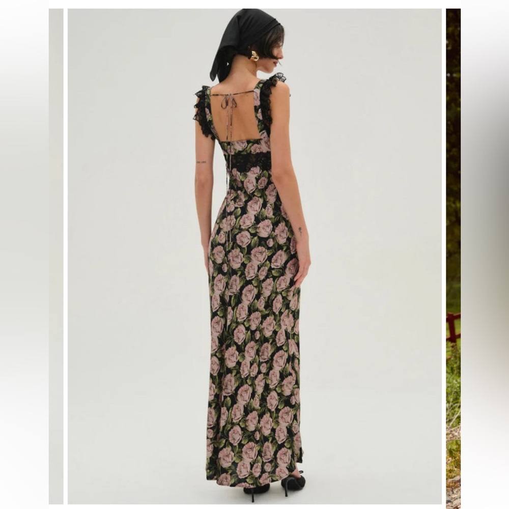NWT For Love & Lemons Fallen Rose Maxi Dress - Picture 2 of 6